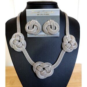 NEW Sarah Cavender Metalworks silver necklace and earrings set